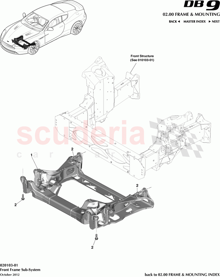 Front Frame Sub-System of Aston Martin Aston Martin DB9 (2013-2016)