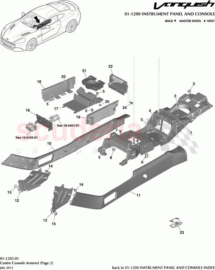 Centre Control Armrest (Page 2) of Aston Martin Aston Martin Vanquish (2012+)