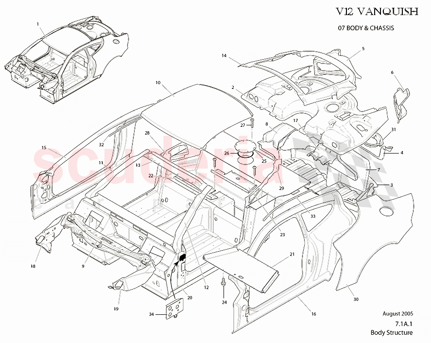 Body Structure of Aston Martin Aston Martin Vanquish (2001-2007)