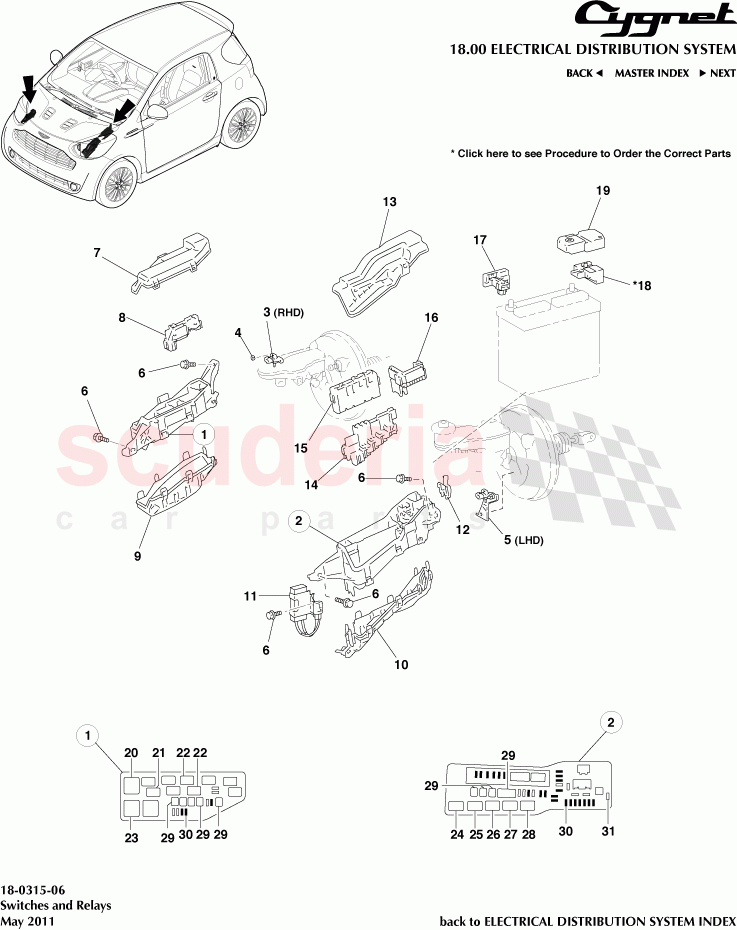 Switches and Relays of Aston Martin Aston Martin Cygnet