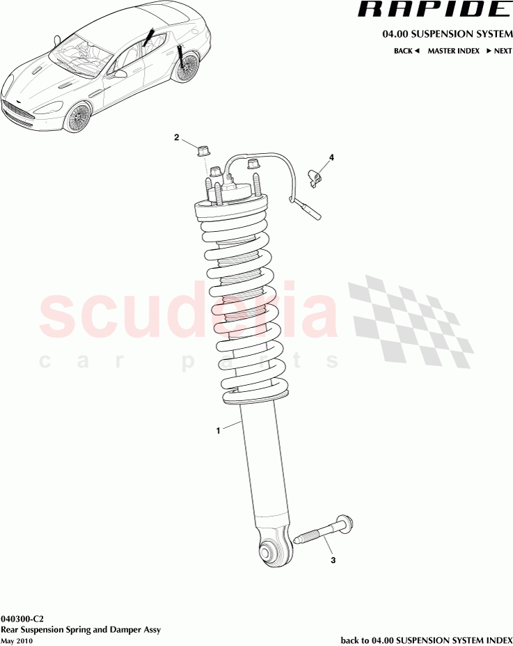 Rear Suspension Spring and Damper Assembly of Aston Martin Aston Martin Rapide