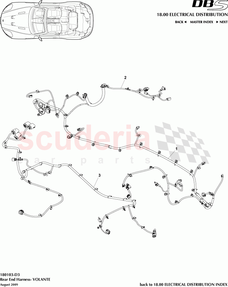Rear End Harness (Volante) of Aston Martin Aston Martin DBS V12