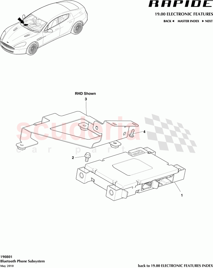 Bluetooth Phone Subsystem of Aston Martin Aston Martin Rapide