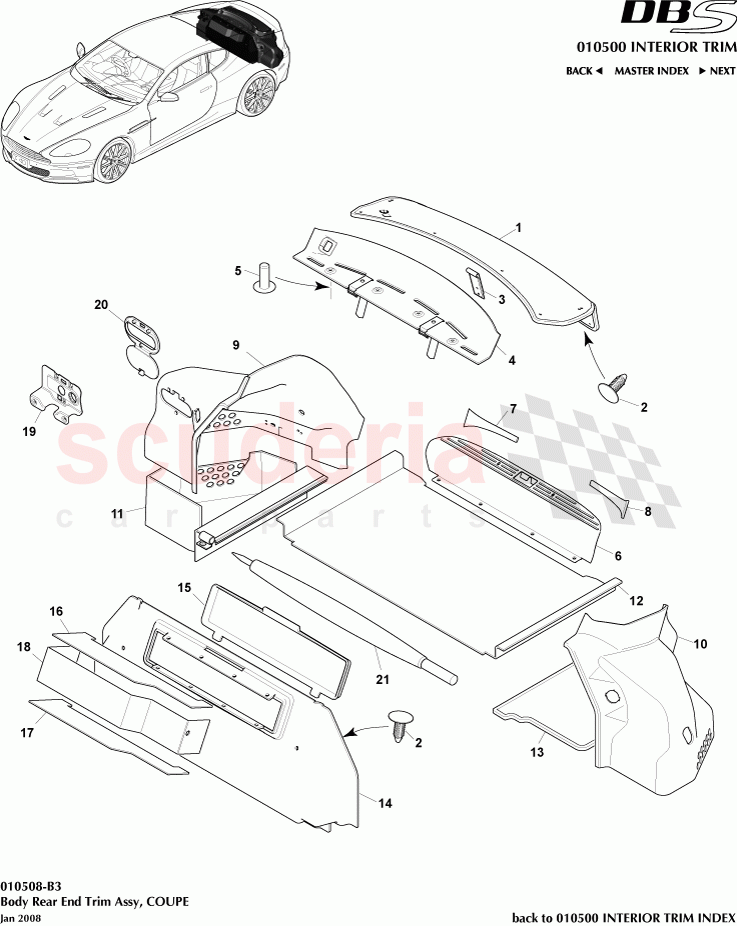 Body Rear End Trim Assembly (Coupe) of Aston Martin Aston Martin DBS V12