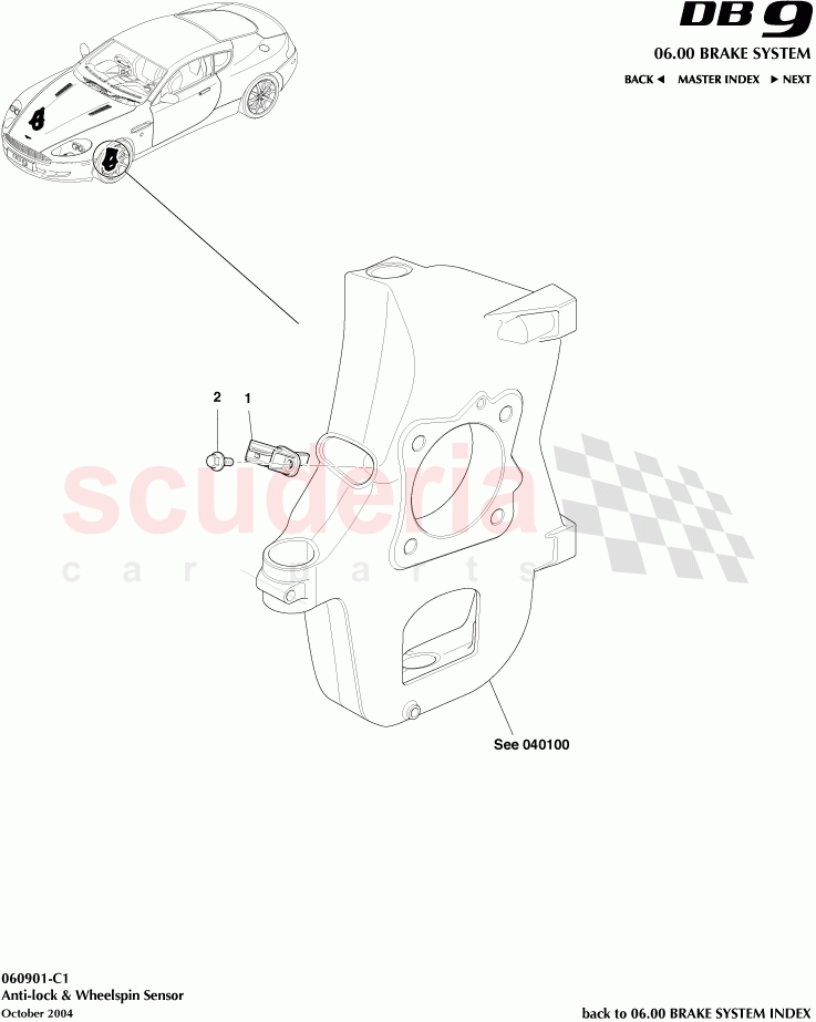 Anti-Lock and Wheelspin Sensor of Aston Martin Aston Martin DB9 (2004-2012)