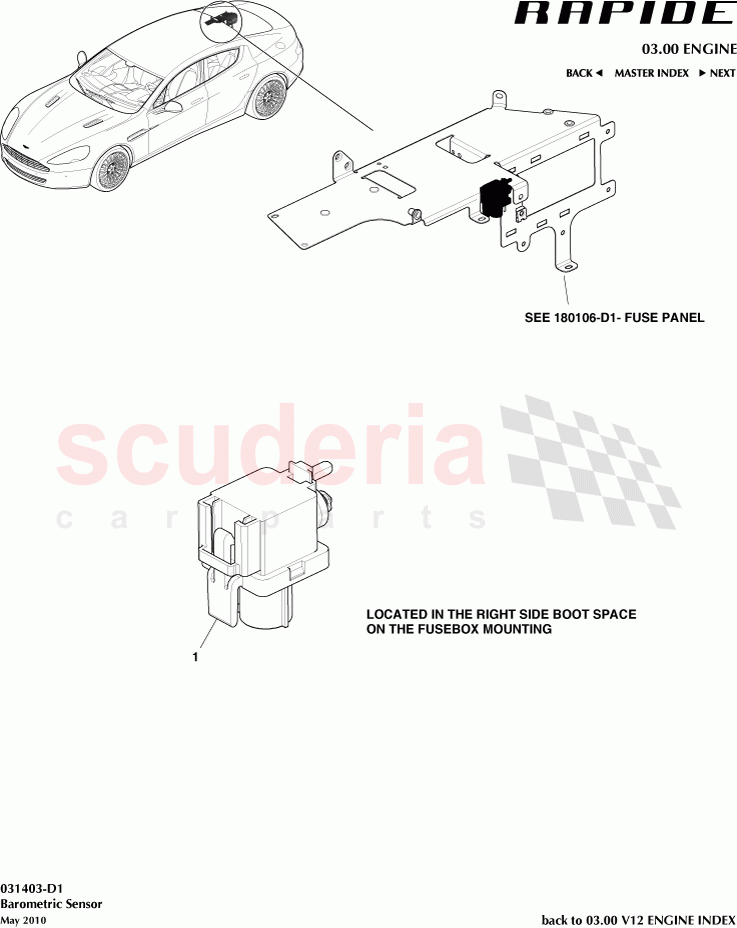 Barometric Sensor of Aston Martin Aston Martin Rapide