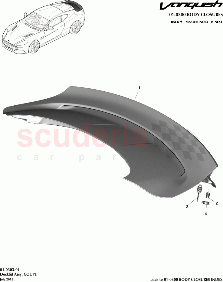 Decklid Assembly, COUPE of Aston Martin Aston Martin Vanquish (2012+)