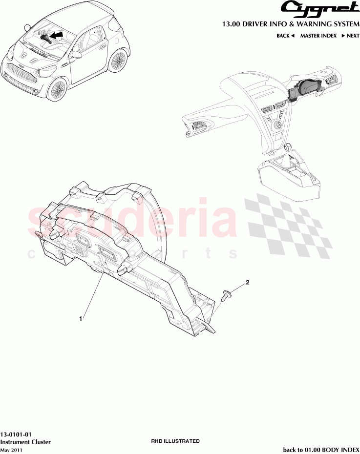 Instrument Cluster of Aston Martin Aston Martin Cygnet