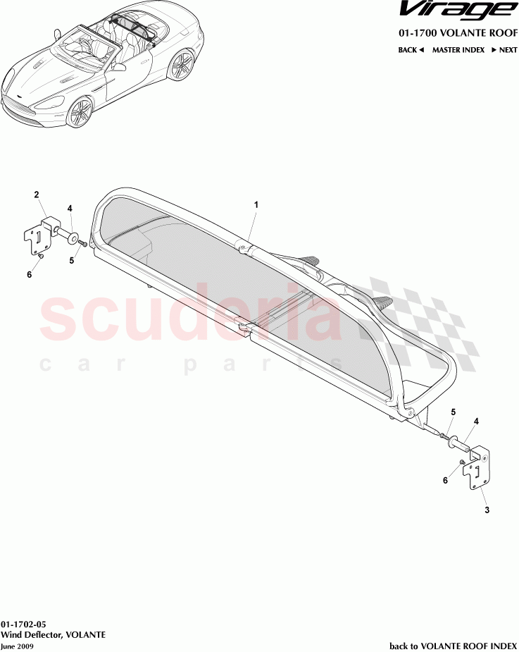 Wind Deflector (Volante) of Aston Martin Aston Martin Virage