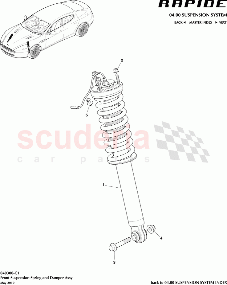 Front Suspension Spring and Damper Assembly of Aston Martin Aston Martin Rapide