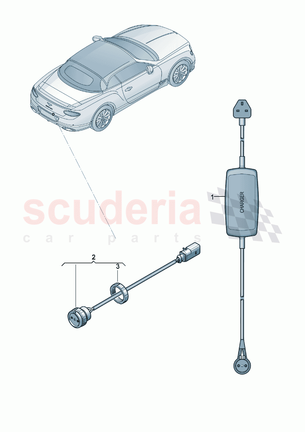 Genuine accessories Battery charger of Bentley Bentley New Continental Convertible (2019-2024)