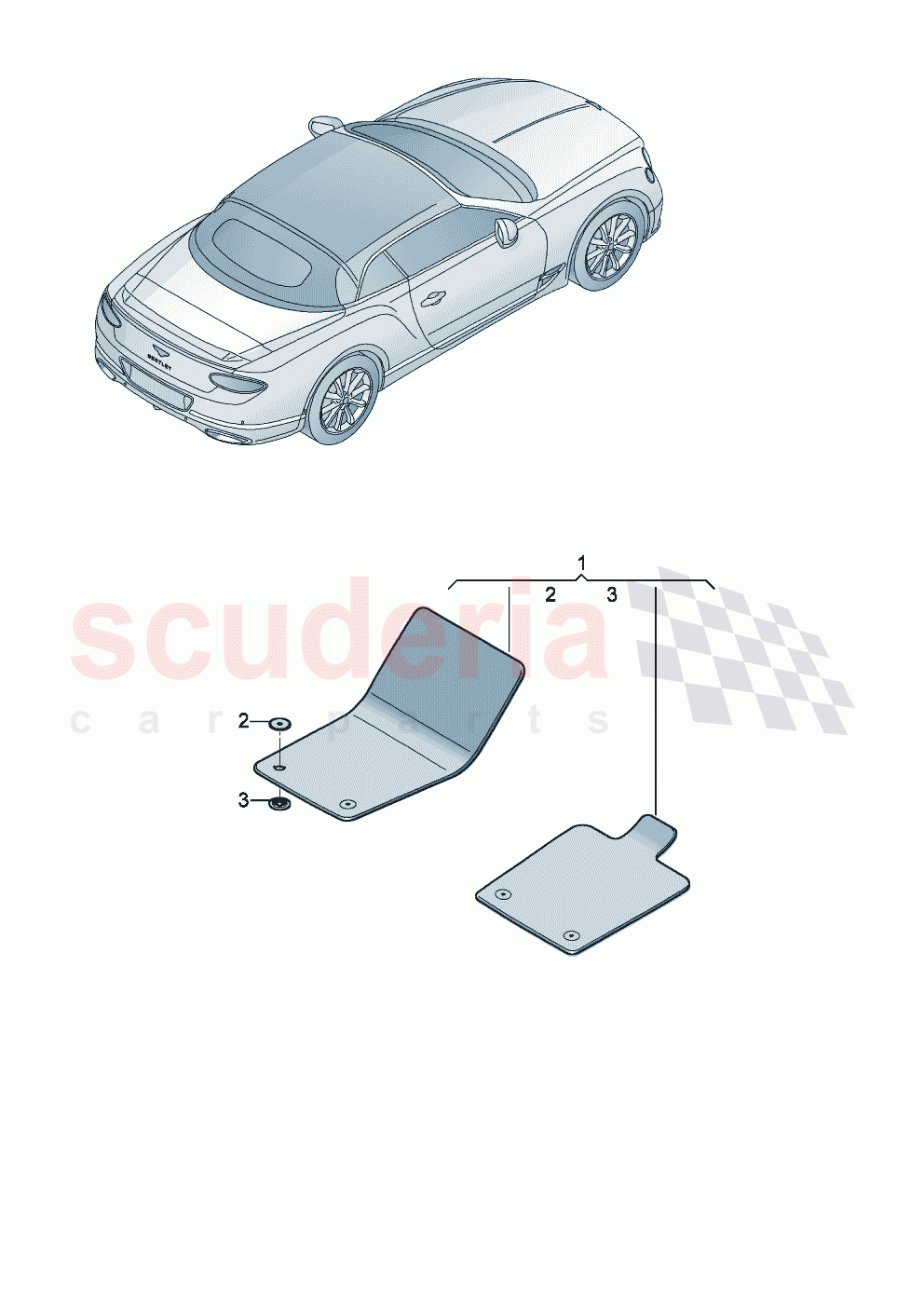 Genuine accessories floor covering D - MJ 2024>> of Bentley Bentley New Continental Convertible (2019-2024)