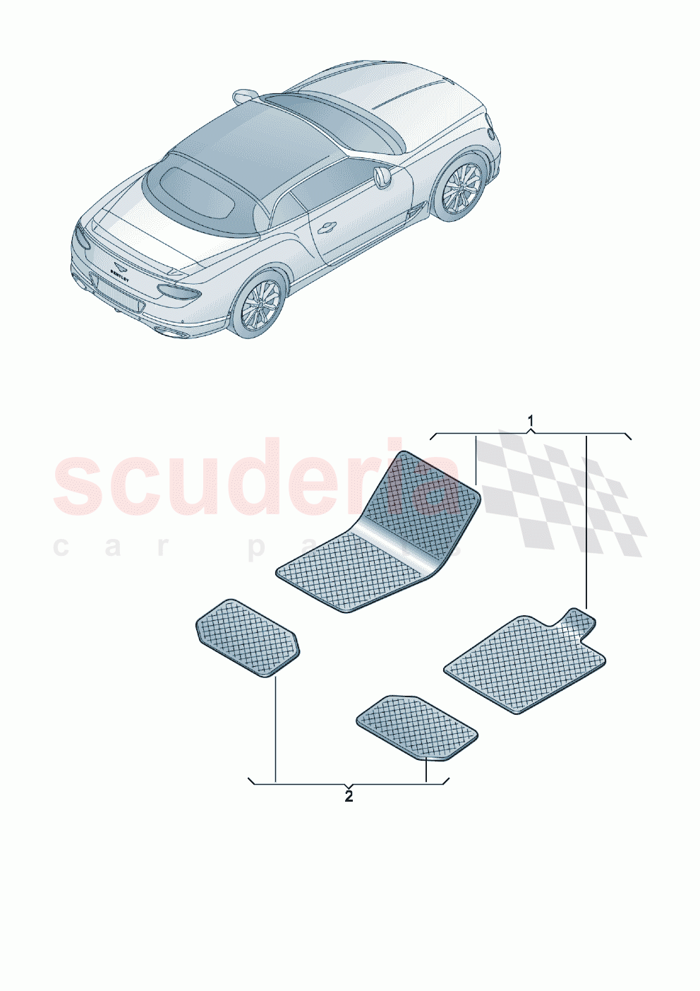 Genuine accessories floor covering of Bentley Bentley New Continental Convertible (2019-2024)