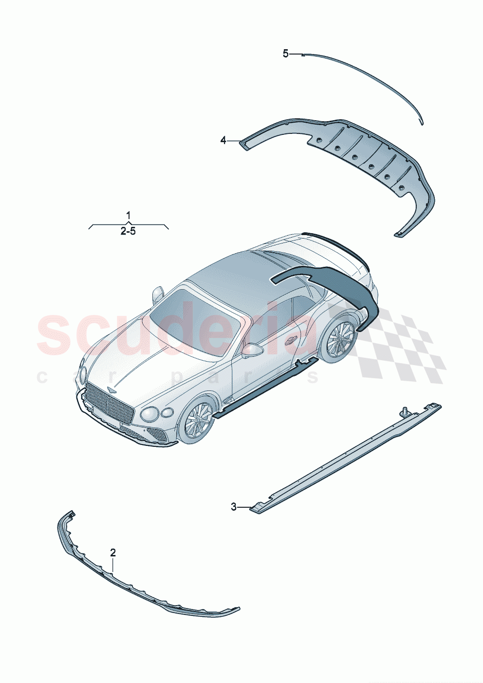 Genuine accessories Aerodynamic attachment parts of Bentley Bentley New Continental Convertible (2019-2024)