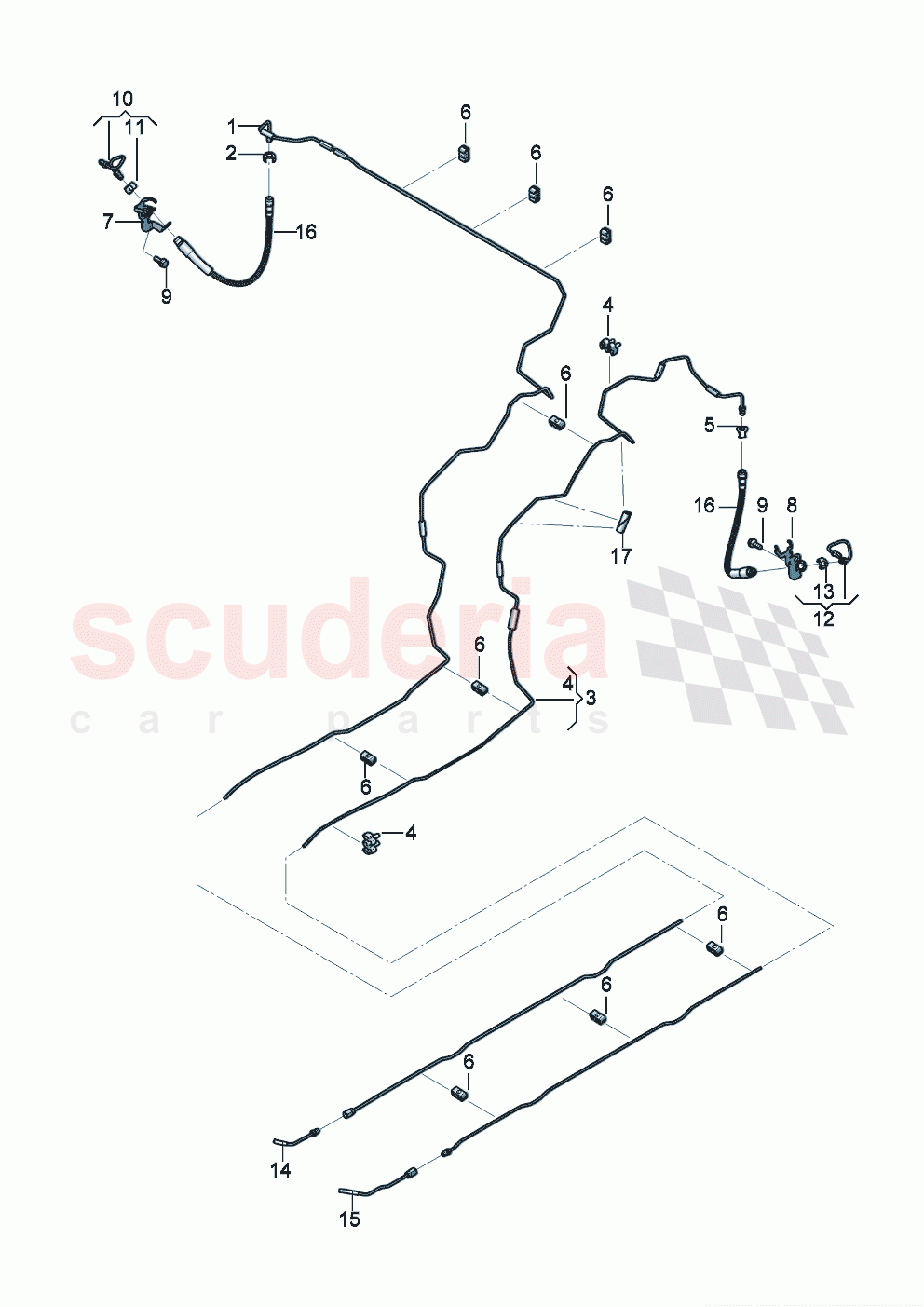 Brake pipe Brake hose Retainer for brake pipe of Bentley Bentley New Continental Convertible (2019-2024)