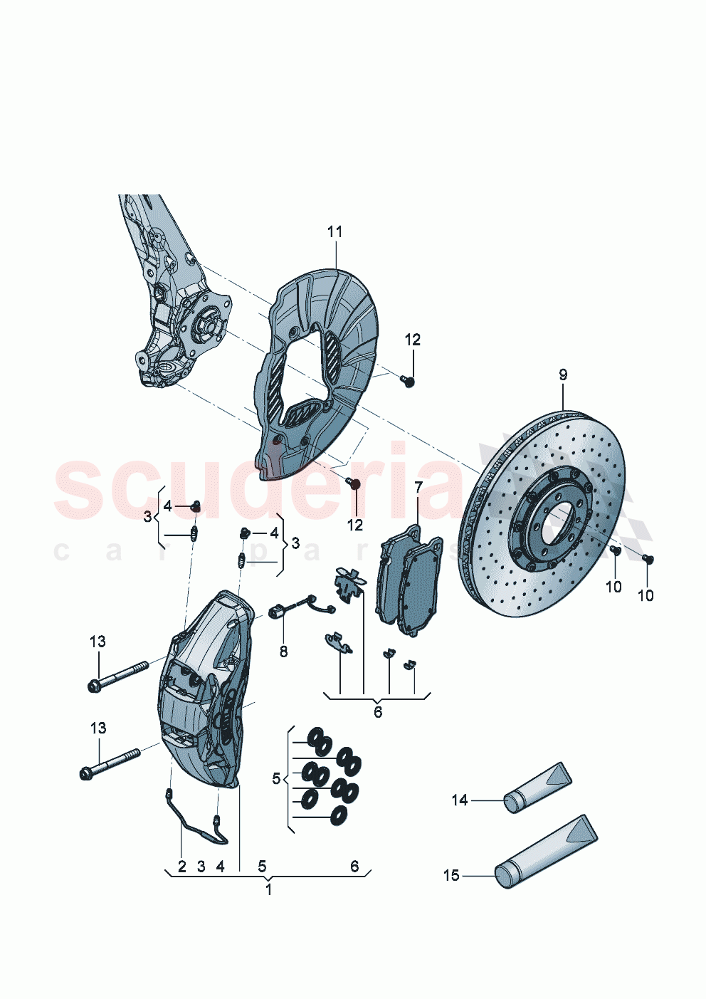 Fixed-calliper brake Brake disc (vented) For vehicles with ceramic brake disc of Bentley Bentley New Continental Convertible (2019-2024)