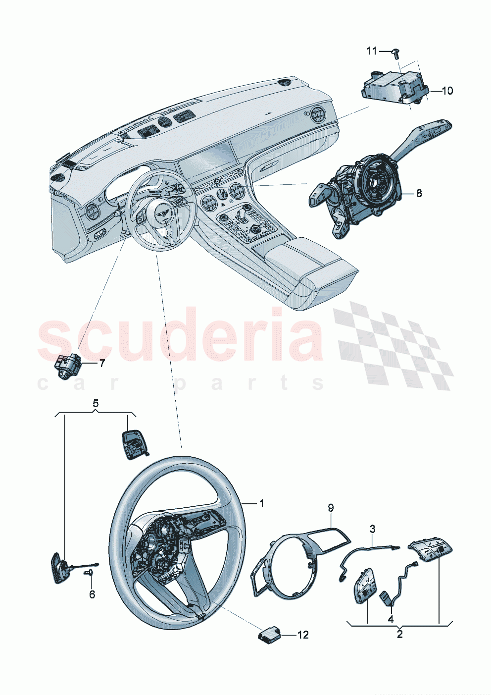 Switch multifunction steering wheel D - MJ 2021>> of Bentley Bentley New Continental Convertible (2019-2024)