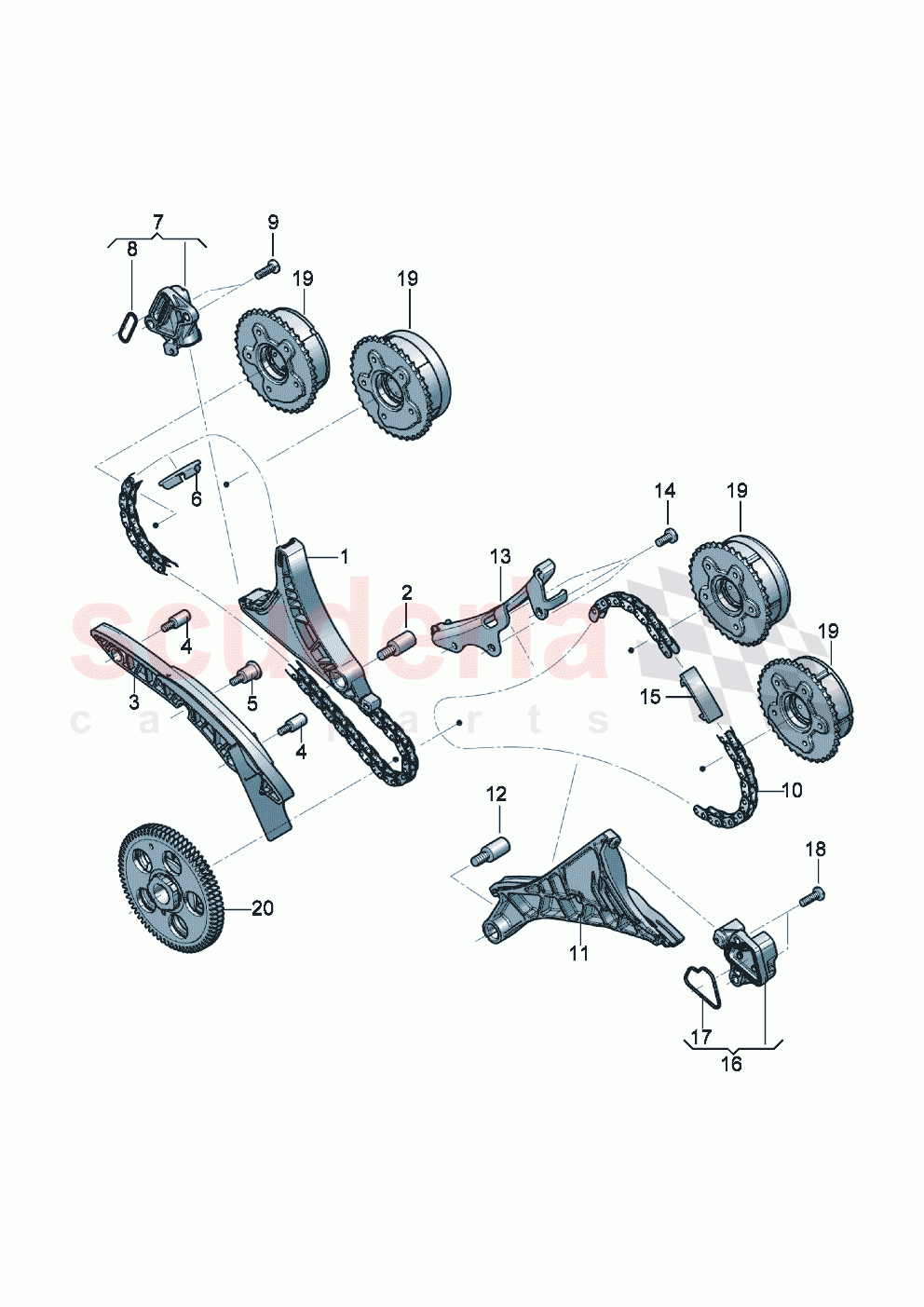 timing chain slide rail chain tensioner of Bentley Bentley New Continental Convertible (2019-2024)