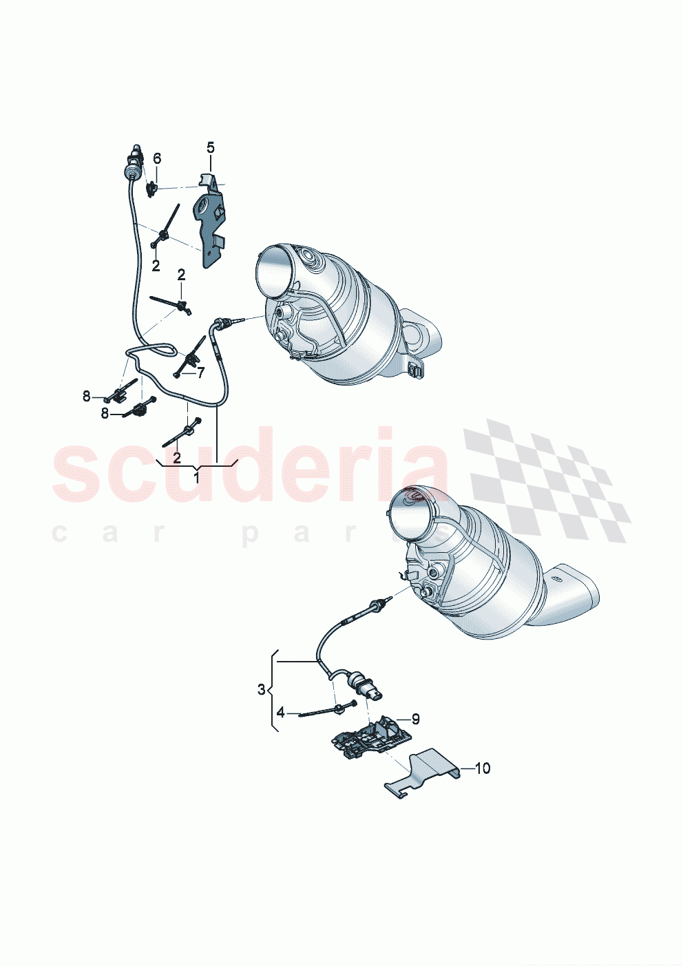 Exhaust gas temperature sender For vehicles with a petrol particulate filter of Bentley Bentley New Continental Convertible (2019-2024)