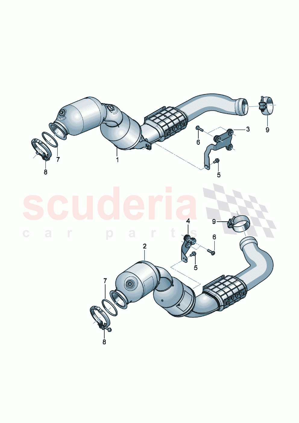 Exhaust pipe with pre-catalyst Retainer for exhaust pipe of Bentley Bentley New Continental Convertible (2019-2024)