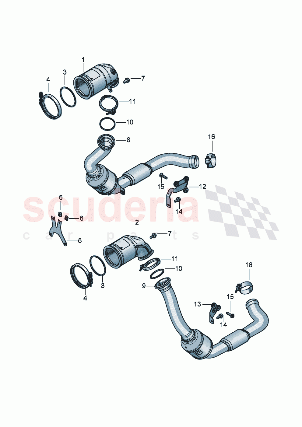 Pre-catalyst Exhaust pipe with catalyst of Bentley Bentley New Continental Convertible (2019-2024)