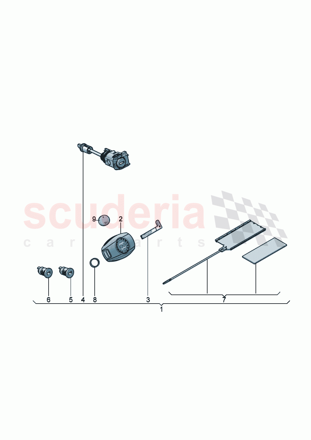 Lock cylinders main key valet key of Bentley Bentley New Continental Convertible (2019-2024)