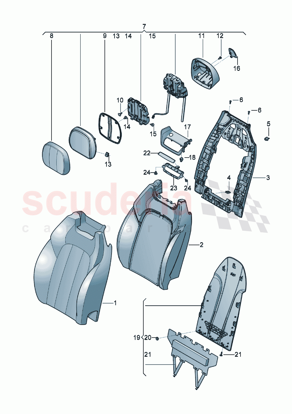 Seat back trim head restraint, adjustable D >> - MJ 2022 of Bentley Bentley New Continental Convertible (2019-2024)