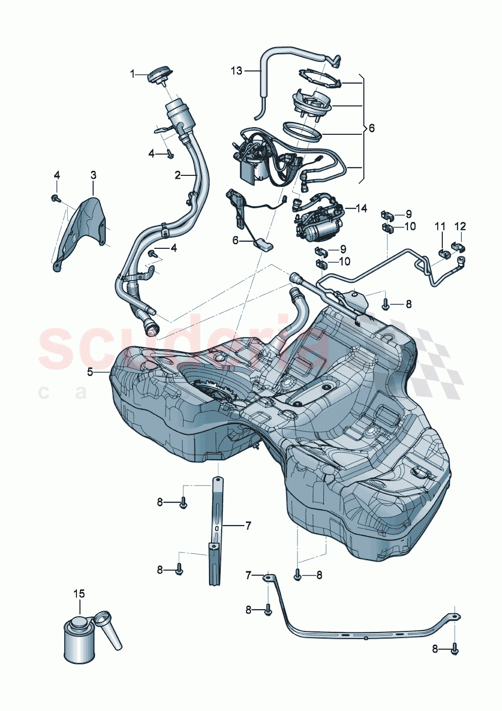 Fuel tank fuel filler neck fuel tank cap of Bentley Bentley New Continental Convertible (2019-2024)