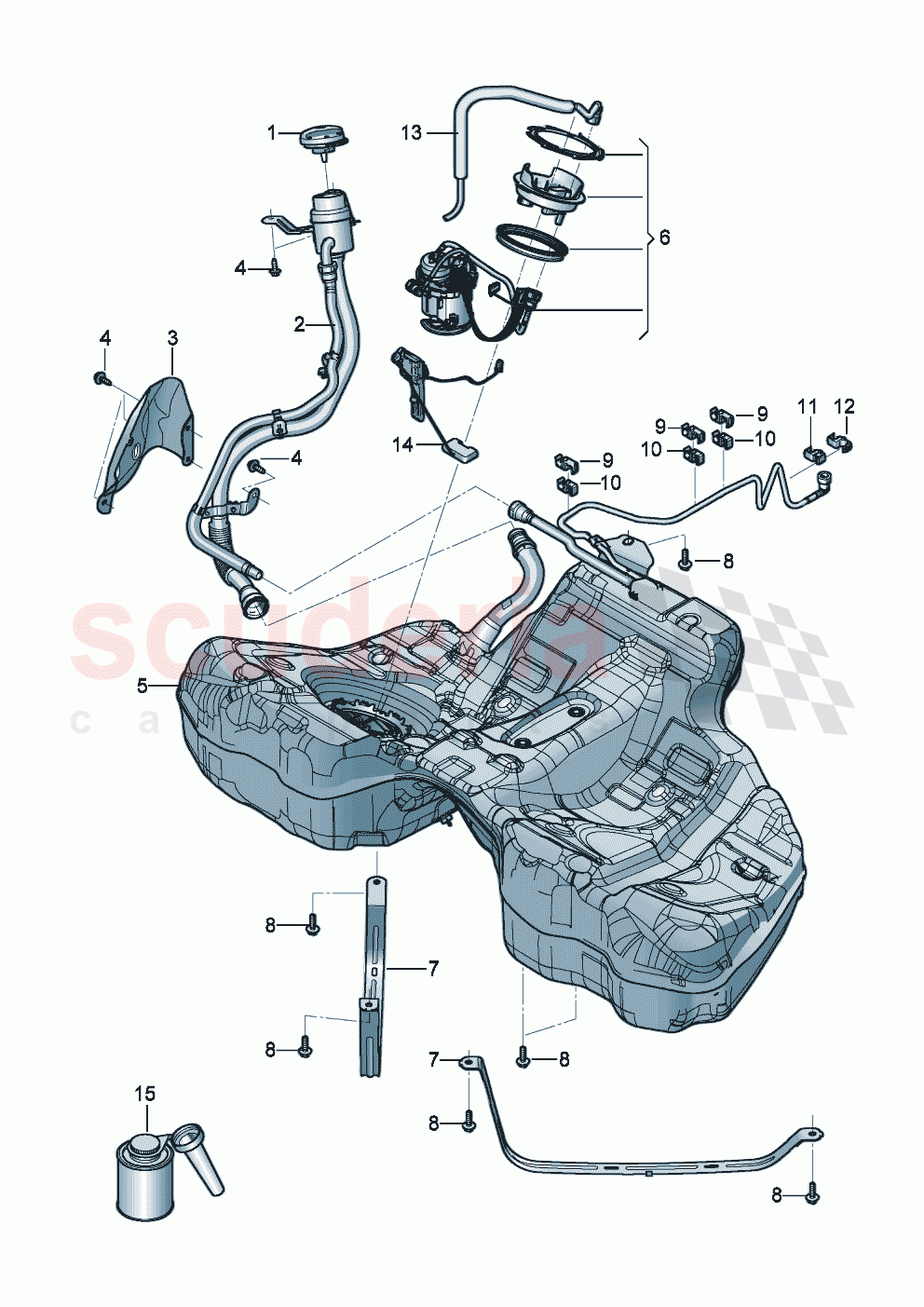 Fuel tank fuel filler neck fuel tank cap of Bentley Bentley New Continental Convertible (2019-2024)
