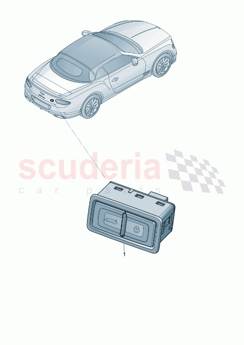 Switches in the luggage comp. of Bentley Bentley New Continental Convertible (2019-2024)