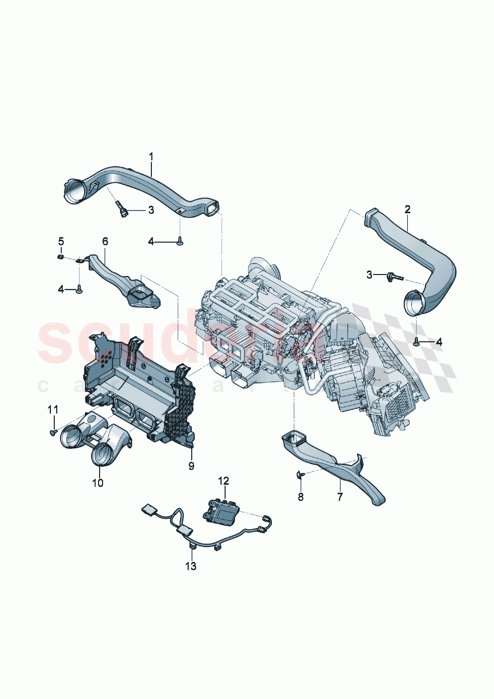Air channel for pass. cabin heater of Bentley Bentley New Continental GT (2019-2024)