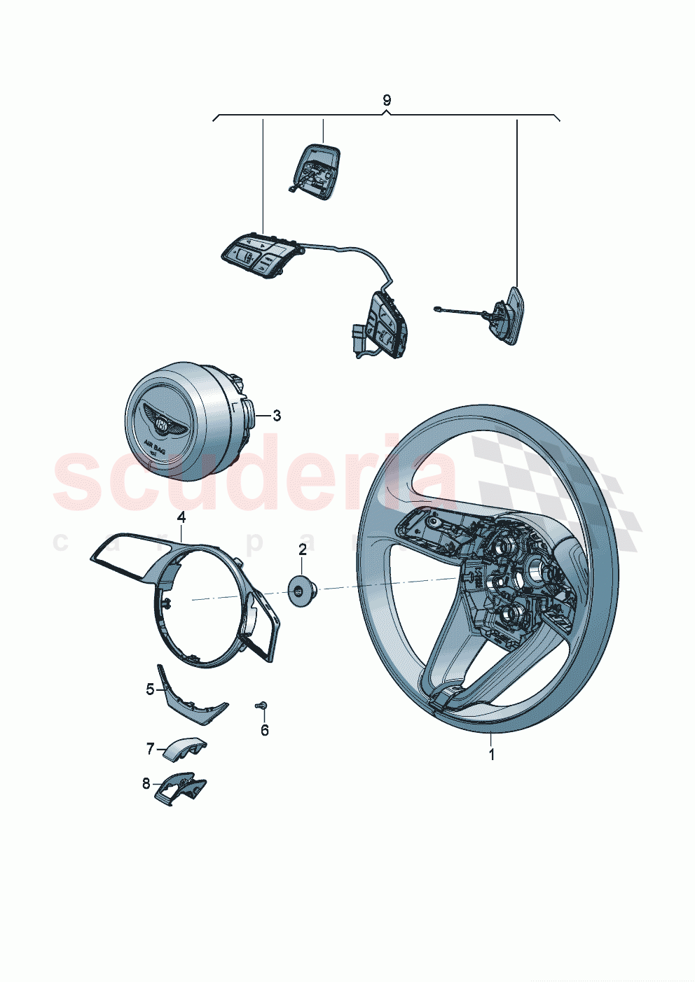 steering wheel D - MJ 2024>> of Bentley Bentley New Continental GT (2019-2024)