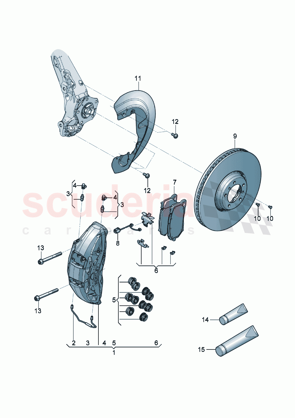 Fixed-calliper brake Brake disc (vented) Cover plate for brake disc of Bentley Bentley New Continental GT (2019-2024)