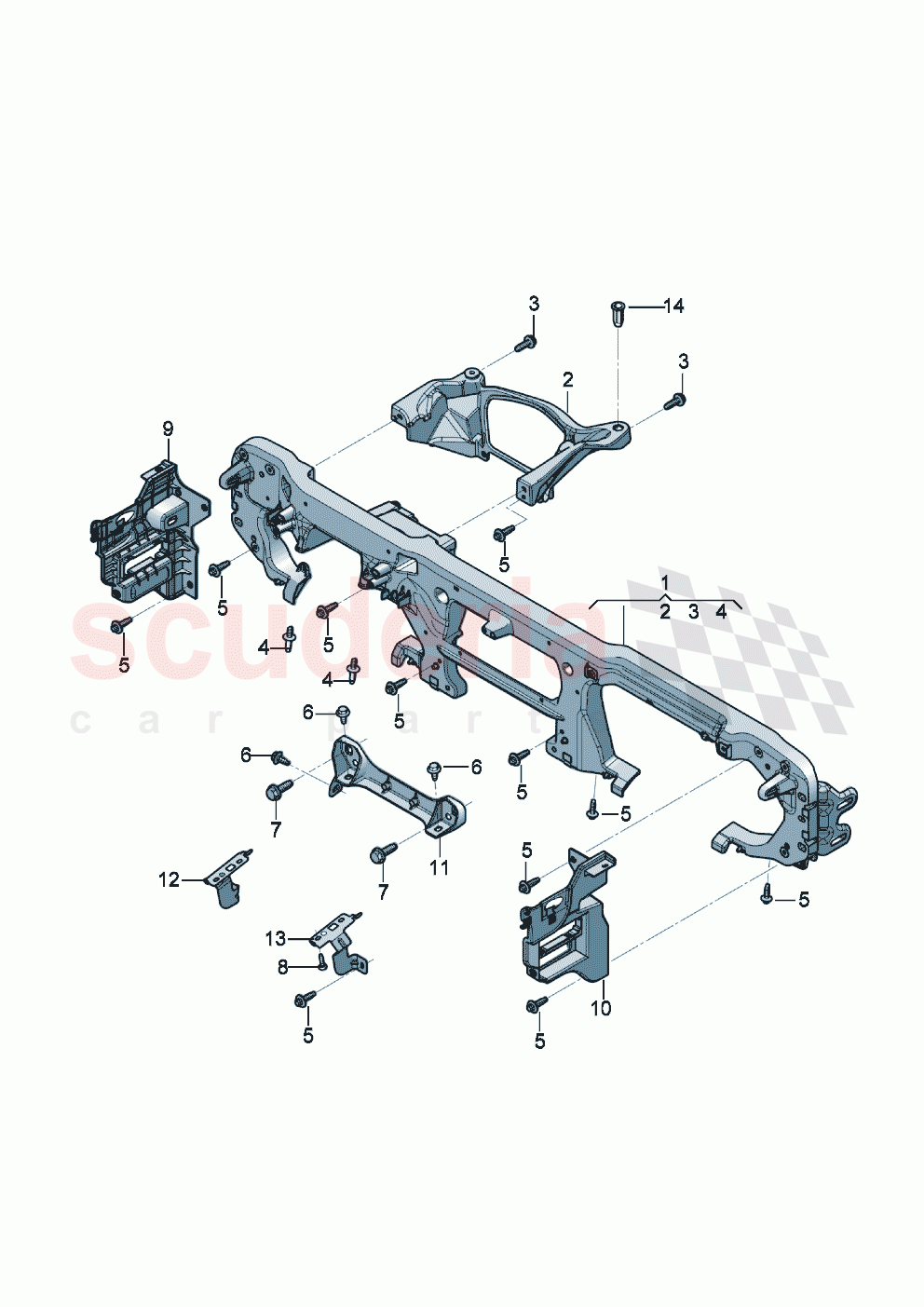 Cross member for dash panel dashboard carrier of Bentley Bentley New Continental GT (2019-2024)