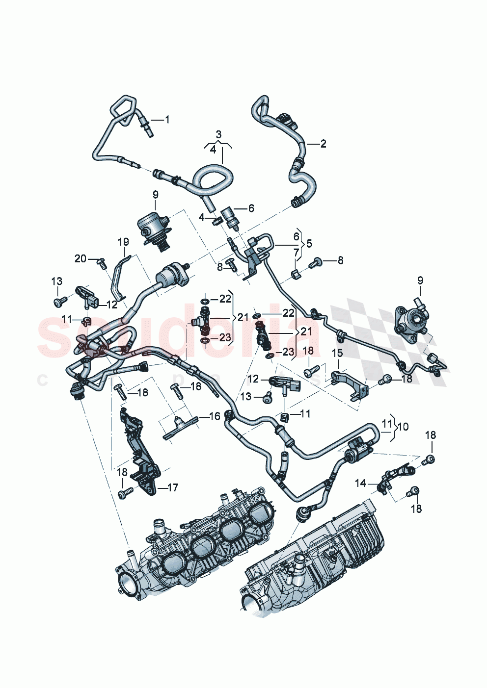 Fuel supply line Breather line Valve for active charcoal canister D >> - MJ 2022 of Bentley Bentley New Continental GT (2019-2024)