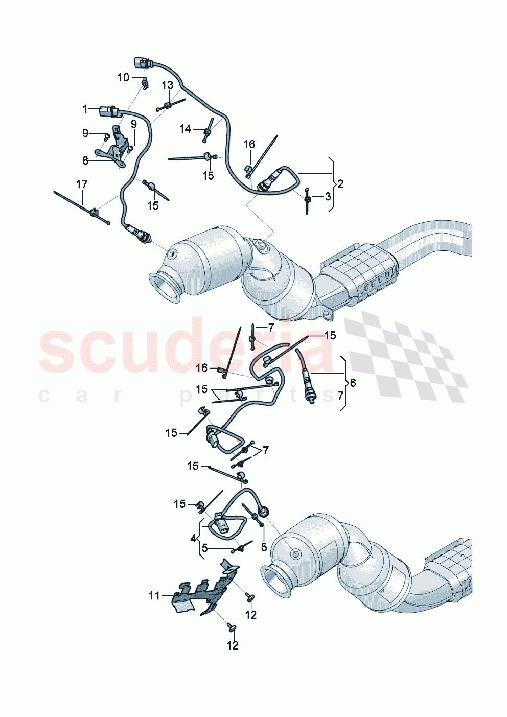 Lambda probe Holder for lambda probe F >> 3S-K-071 461 F >> ZG-K-071 461 of Bentley Bentley New Continental GT (2019-2024)