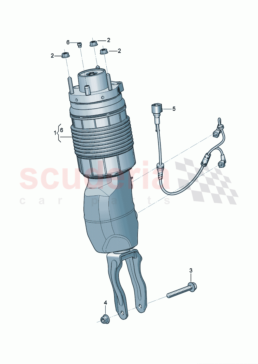 Suspension strut, complete of Bentley Bentley New Continental GT (2019-2024)