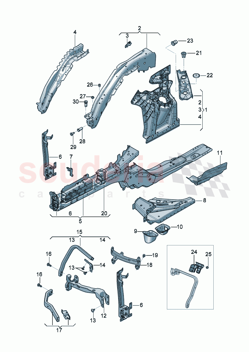 Body repair Front end section of Bentley Bentley New Continental GT (2019-2024)