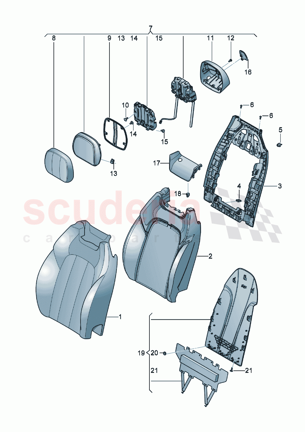 Seat back trim head restraint, adjustable D >> - MJ 2022 of Bentley Bentley New Continental GT (2019-2024)