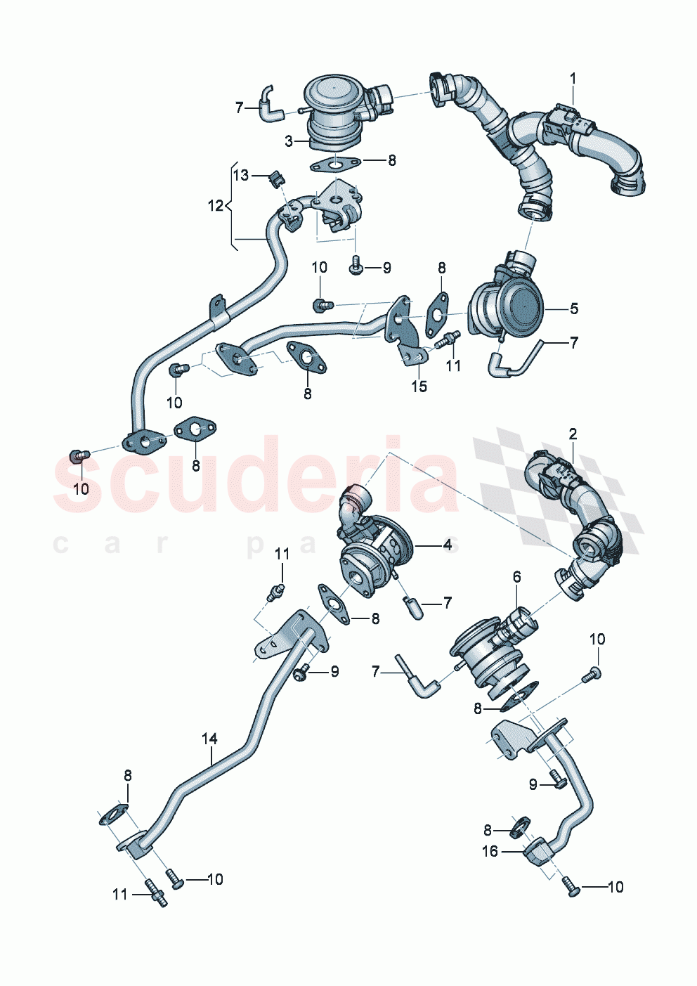 Secondary air valve Pipes and lines for exhaust gas purif. system of Bentley Bentley New Continental GT (2019-2024)
