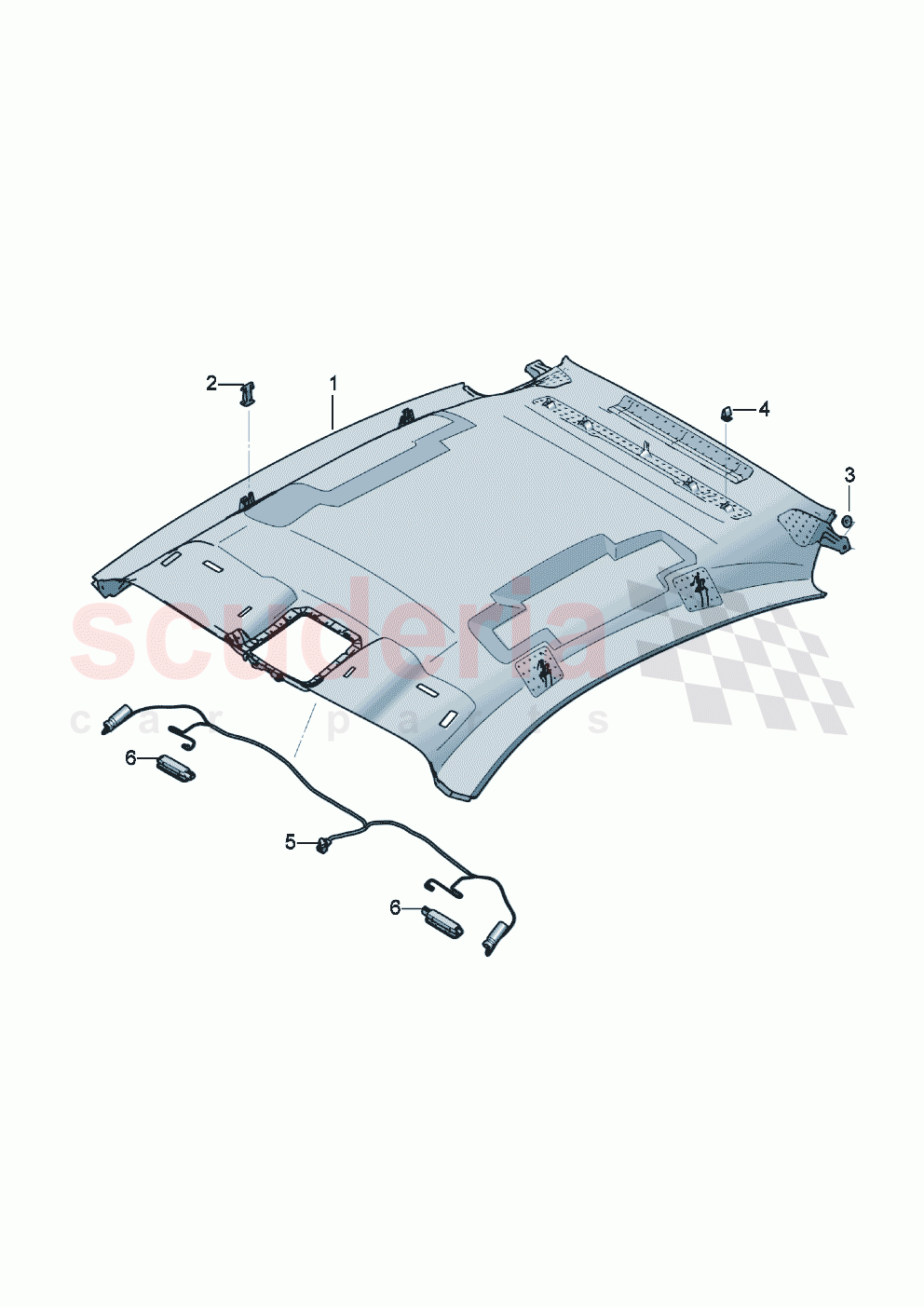 Moulded headliner of Bentley Bentley New Continental GT (2019-2024)