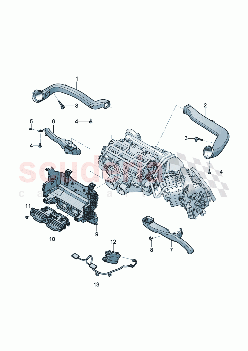 Air channel for pass. cabin heater of Bentley Bentley New Flying Spur (2020-2024)