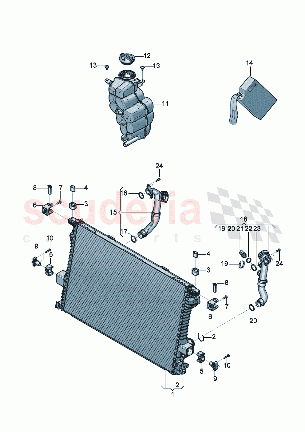 Cooler for coolant Coolant expansion tank Coolant additive of Bentley Bentley New Flying Spur (2020-2024)