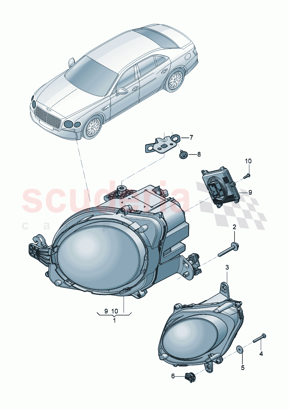 Headlights of Bentley Bentley New Flying Spur (2020-2024)
