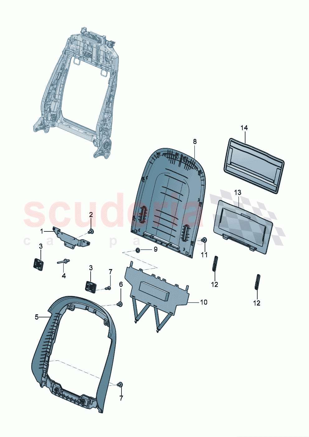 Seat back trim Front seats Standard seat of Bentley Bentley New Flying Spur (2020-2024)