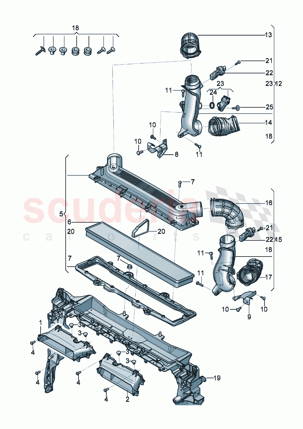 Air filter Intake air duct Intake hose Air mass meter D >> - 02.12.2019 of Bentley Bentley New Flying Spur (2020-2024)