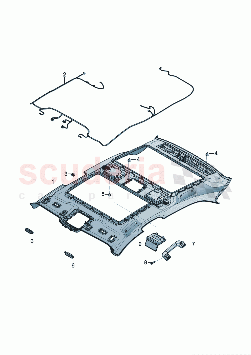 Moulded headliner Panoramic glass roof D - MJ 2023>> of Bentley Bentley New Flying Spur (2020-2024)