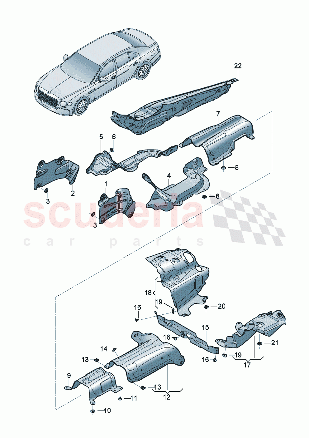 Heat shield of Bentley Bentley New Flying Spur (2020-2024)