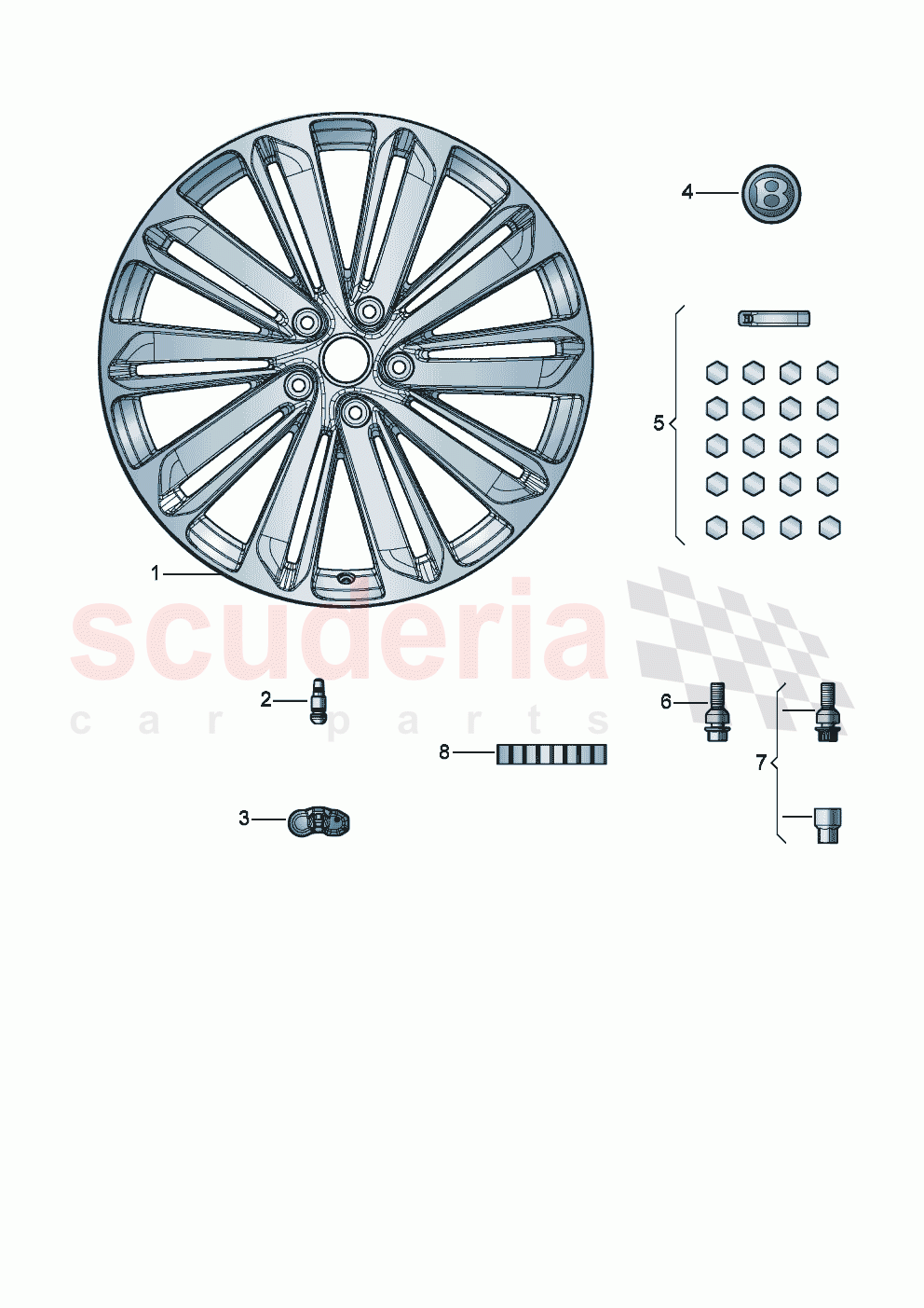 Aluminium rim Hub cap D - MJ 2023>> of Bentley Bentley New Flying Spur (2020-2024)