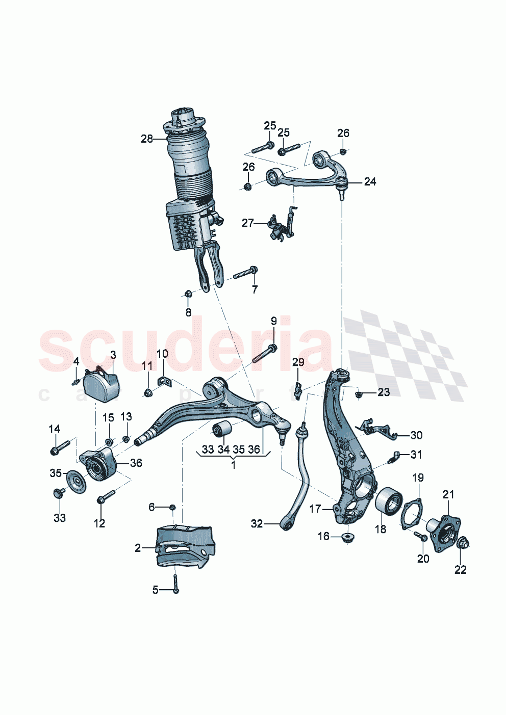 Wishbone Wheel bearing housing of Bentley Bentley New Continental Convertible (2025-2026)